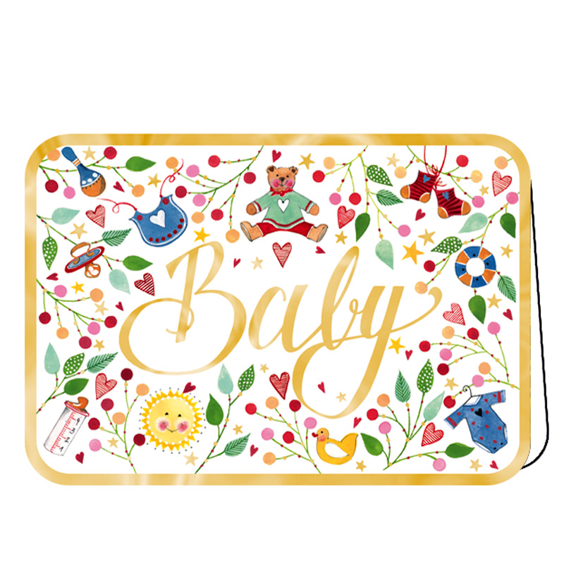 EG-9053 ΕΥΧΕΤΗΡΙΑ ΚΑΡΤΑ BABY ΜΕ ΧΡΥΣΟ ΠΕΡΙΓΡΑΜΜΑ & ΦΑΚΕΛΟ