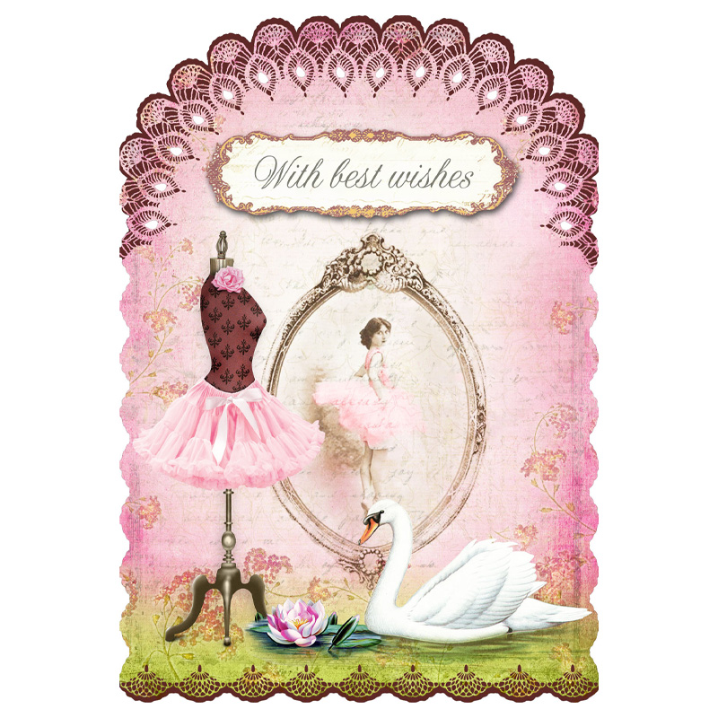 FU-3536 ΚΑΡΤΑ ΕΥΧΕΤ.ROMANTIQUE ΕΙΔ.ΘΕΜΑ "WITH BEST WISHES"