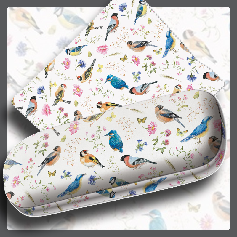 BB-GB693 ΘΗΚΗ ΓΥΑΛΙΩΝ ΥΦΑΣΜ. ΜΕ ΠΑΝΑΚΙ THE BIRDS JANNEKE BRINKMAN - Image 1