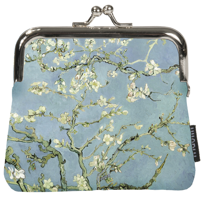 FR-18929 ΠΟΡΤΟΦΟΛΑΚΙ ΥΦΑΣΜΑΤΙΝΟ ΜΕ ΚΛΙΠ "VAN GOGH" ALMOND