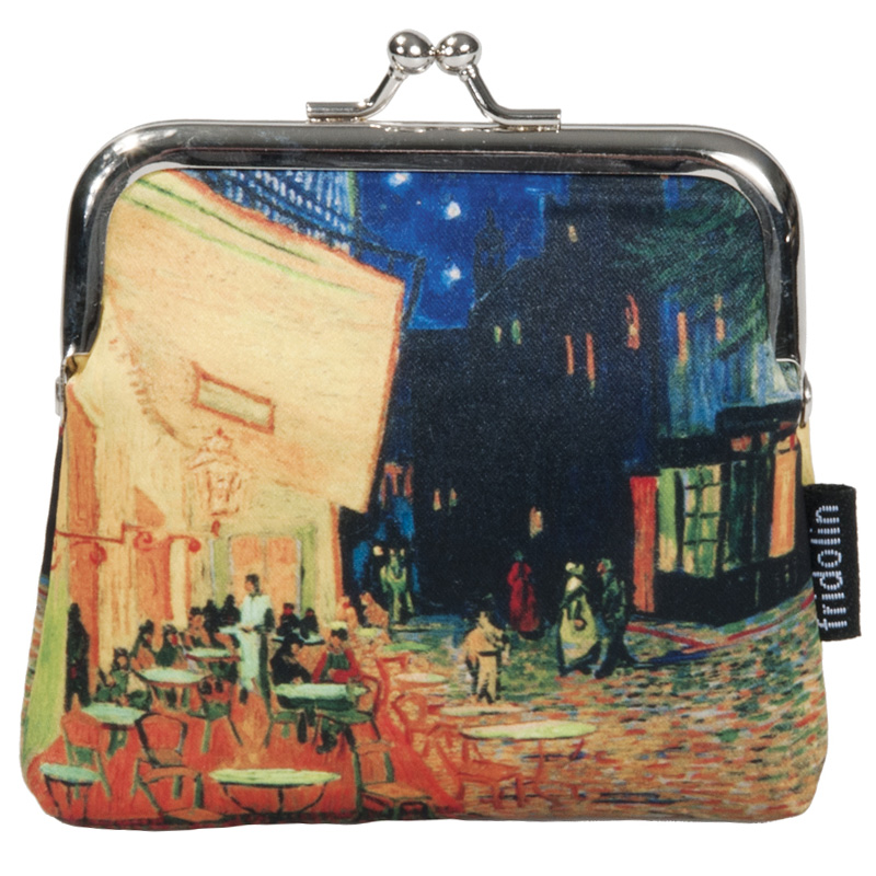 FR-18936 ΠΟΡΤΟΦΟΛΑΚΙ ΥΦΑΣΜΑΤΙΝΟ ΜΕ ΚΛΙΠ "VAN GOGH" CAFE DE NUIT