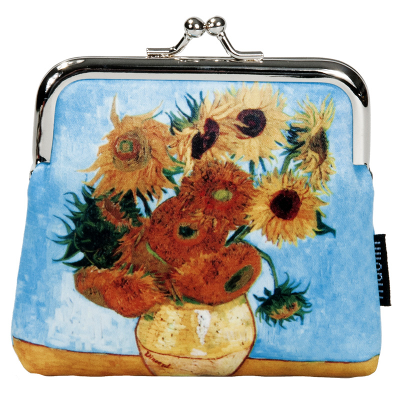 FR-18937 ΠΟΡΤΟΦΟΛΑΚΙ ΥΦΑΣΜΑΤΙΝΟ ΜΕ ΚΛΙΠ "VAN GOGH" SUNFLOWER