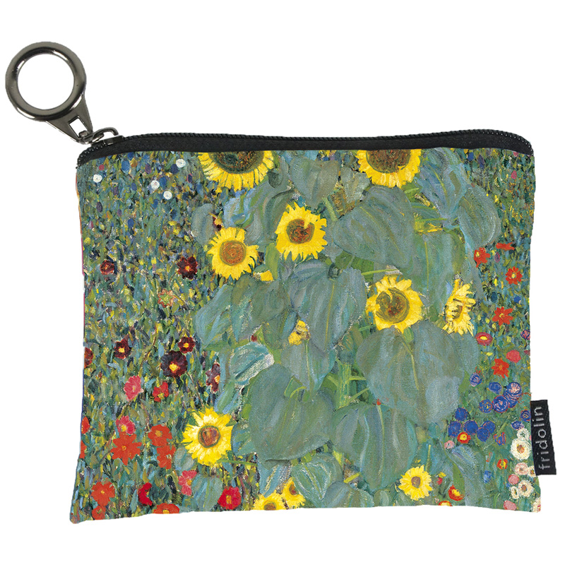 FR-19247 ΠΟΡΤΟΦΟΛΑΚΙ ΥΦΑΣΜΑΤΙΝΟ ΜΕ ΦΕΡΜΟΥΑΡ "KLIMT" SUNFLOWERS