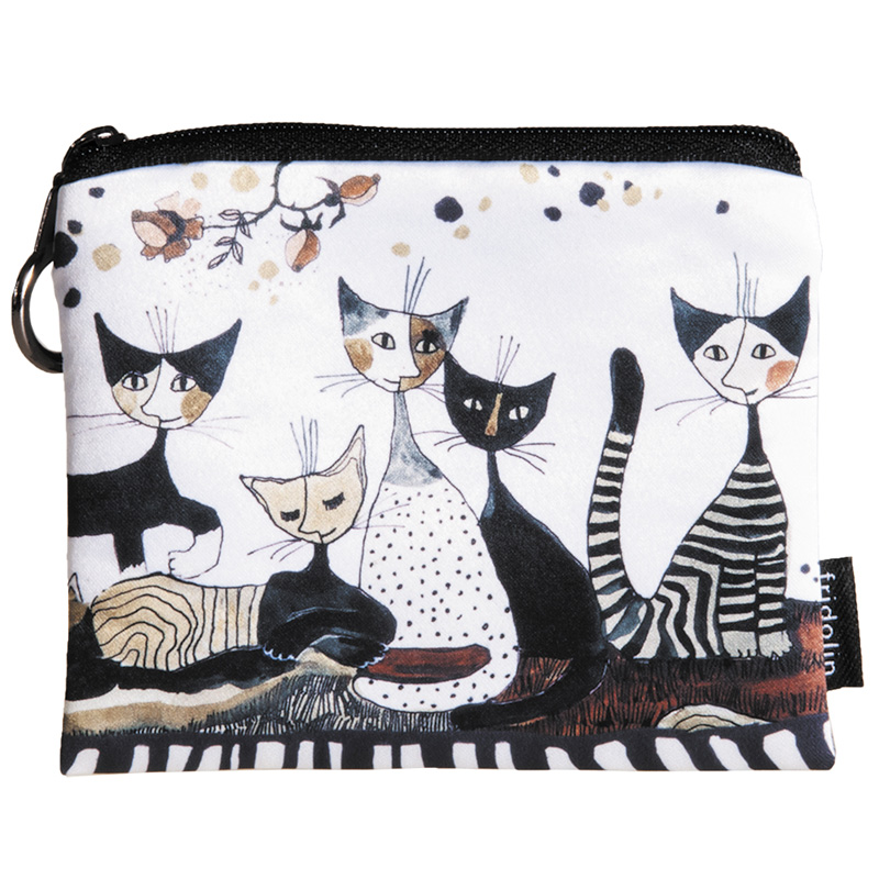FR-19284 ΠΟΡΤΟΦΟΛΑΚΙ ΥΦΑΣΜΑΤΙΝΟ ΜΕ ΦΕΡΜΟΥΑΡ "ROSINA" CATS SEPIA