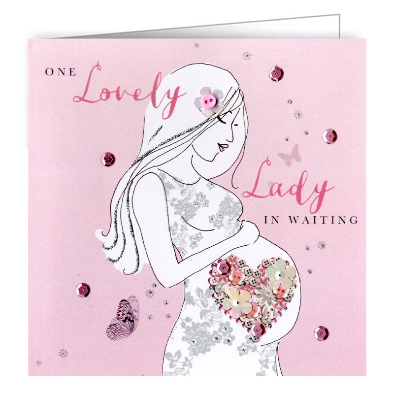 SN-HBU039 ΕΥΧΕΤ. ΚΑΡΤΑ ΤΕΤΡΑΓΩΝΗ "One Lovely Lady in Waiting" ΜΕ ΦΑΚΕΛΟ