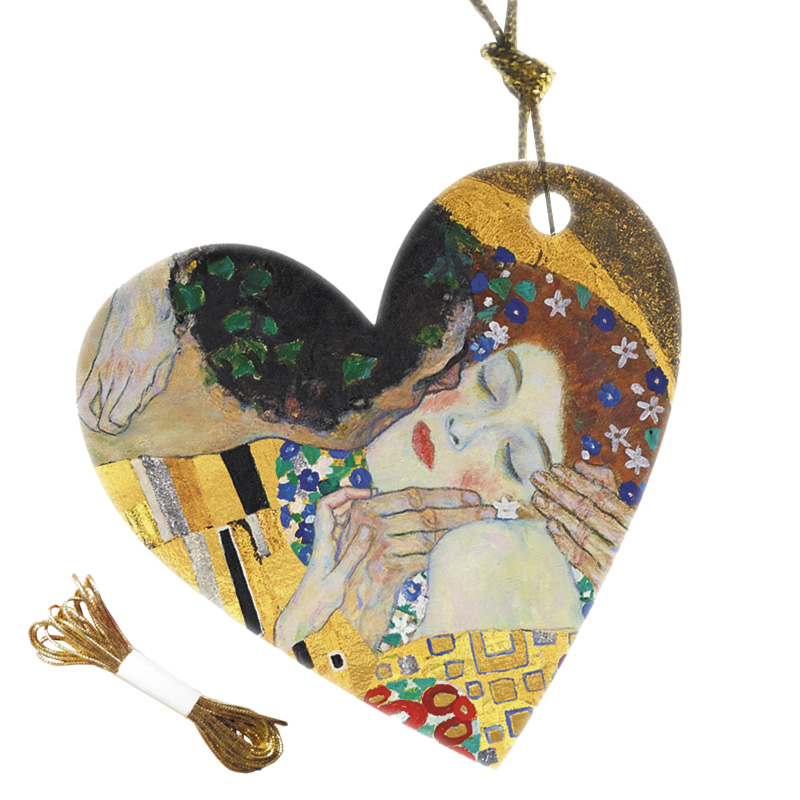 FR-11483 ΚΑΡΤΑΚΙ ΚΡΕΜΑΣΤΟ ΣΕΤ 10ΤΜΧ 5X8 KLIMT HEART "ΦΙΛΙ'