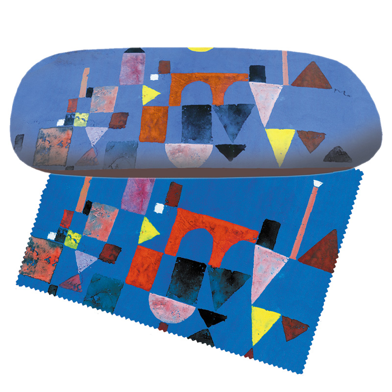 FR-12517 ΘΗΚΗ ΓΥΑΛΙΩΝ ΥΦΑΣΜΑΤΙΝΗ ΜΕ ΠΑΝΑΚΙ "PAUL KLEE"BLUE