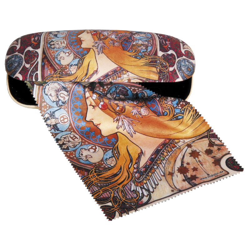 FR-12536 ΘΗΚΗ ΓΥΑΛΙΩΝ ΥΦΑΣΜΑΤΙΝΗ ΜΕ ΠΑΝΑΚΙ "ART NOUVEAU"
