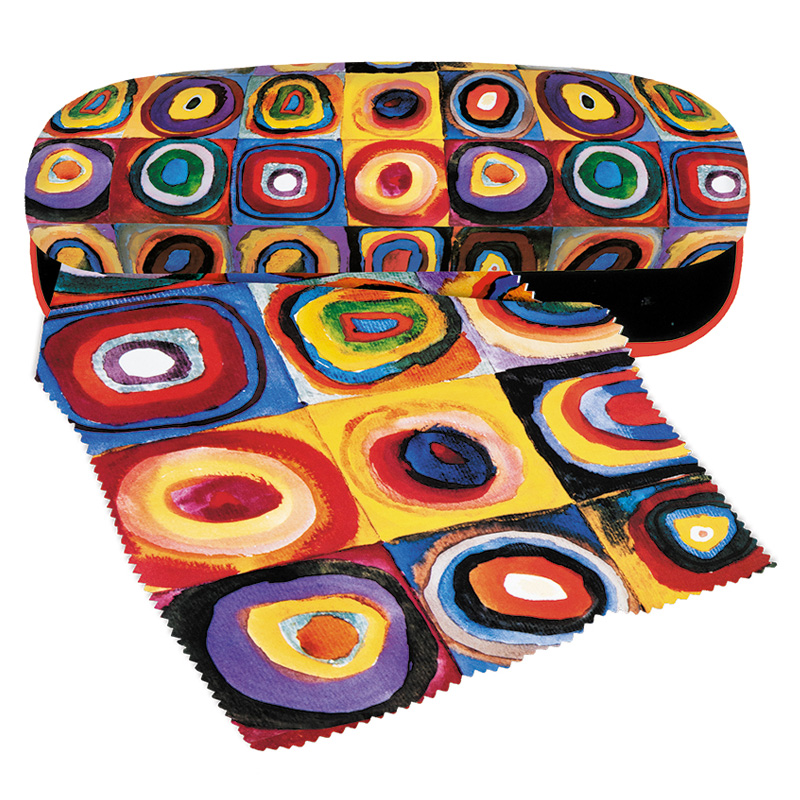 FR-12561 ΘΗΚΗ ΓΥΑΛΙΩΝ ΥΦΑΣΜΑΤΙΝΗ ΜΕ ΠΑΝΑΚΙ "KANDINSKY" COLOR