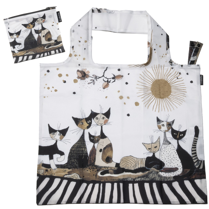 FR-40574 ART SHOPPING ECO BAGS "ROSINA"CATS SEPIA 48X60EK.