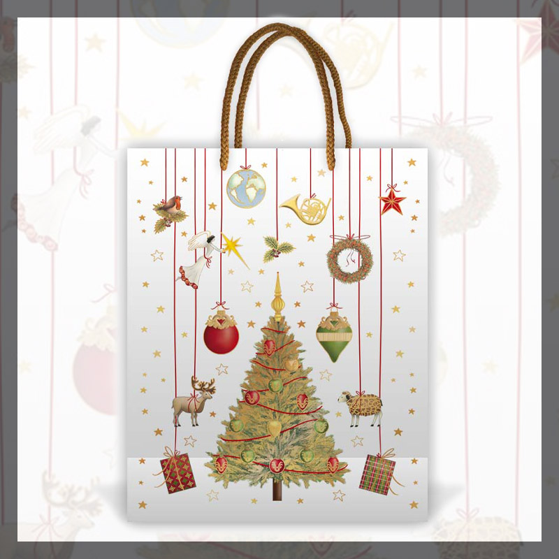 QU-8266 ΤΣΑΝΤΑ ΔΩΡΟΥ XMAS ΔΕΝΤΡΟ/ΣΤΟΛΙΔΙΑ 17.8Χ22.9Χ11ΕΚ. - Image 1