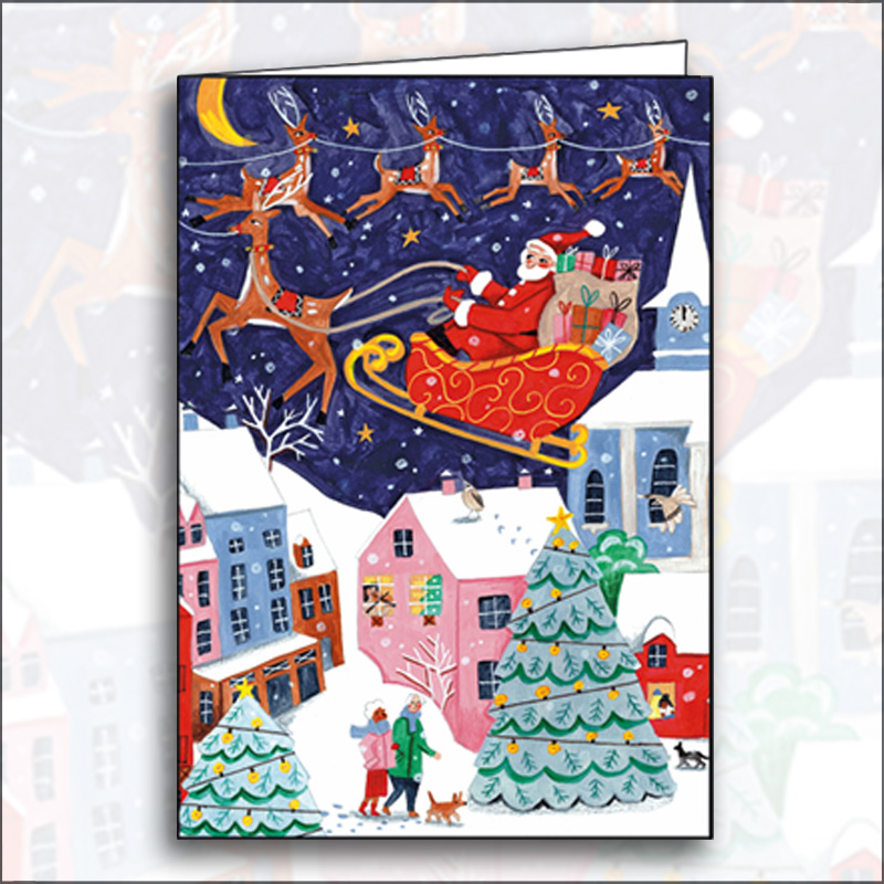 EG-101-1662 ΕΥΧΕΤΗΡΙΑ ΚΑΡΤΑ XMAS ΜΕ ΓΚΛΙΝΤΕΡ & ΦΑΚΕΛΟ - Image 1