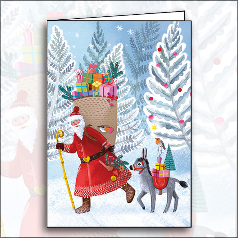 EG-101-1753 ΕΥΧΕΤΗΡΙΑ ΚΑΡΤΑ XMAS ΜΕ ΓΚΛΙΝΤΕΡ & ΦΑΚΕΛΟ - Image 1