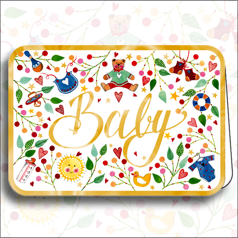 EG-9053 ΕΥΧΕΤΗΡΙΑ ΚΑΡΤΑ BABY ΜΕ ΧΡΥΣΟ ΠΕΡΙΓΡΑΜΜΑ & ΦΑΚΕΛΟ