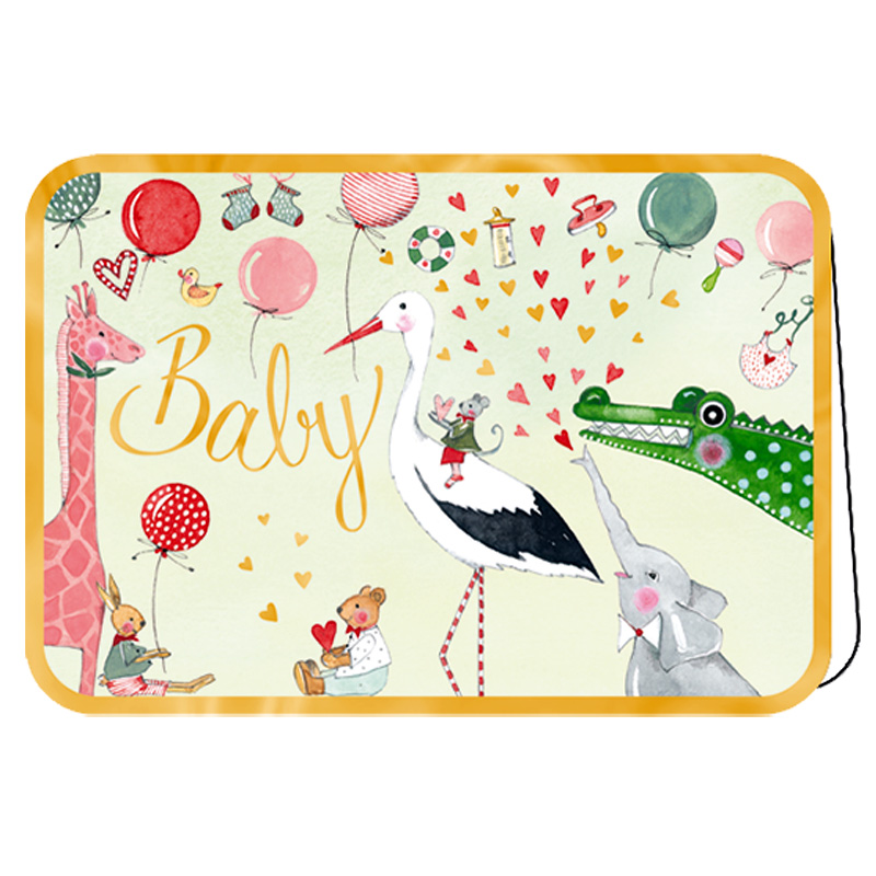 EG-8611 ΕΥΧΕΤΗΡΙΑ ΚΑΡΤΑ BABY ΜΕ ΧΡΥΣΟ ΠΕΡΙΓΡΑΜΜΑ & ΦΑΚΕΛΟ - Image 1