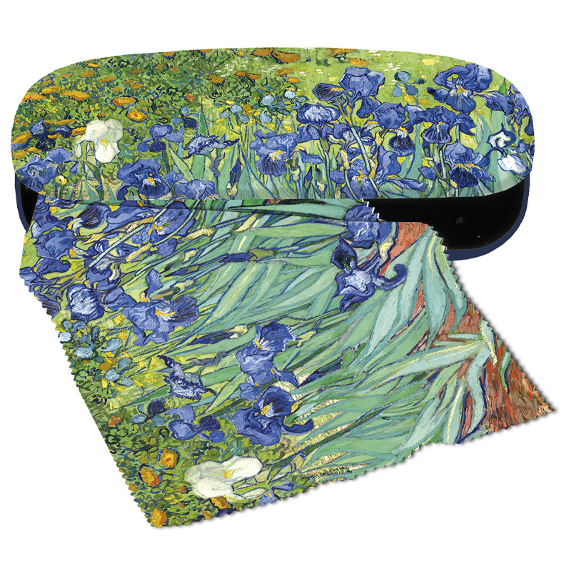 FR-12606 ΘΗΚΗ ΓΥΑΛΙΩΝ ΥΦΑΣΜΑΤΙΝΗ ΜΕ ΠΑΝΑΚΙ VAN GOGH IRIS