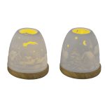 GE-22606020 LED 2MOT. ΠΟΡΣ. ΛΕΥΚΟ ME ΞΥΛ.ΒΑΣΗ 9X9X10ΕΚ.