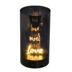 GE-22606070 LED ΓΥΑΛ.ΑΝΘΡΑΚΙ LOVE 8Χ8Χ15ΕΚ.